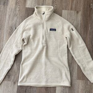Patagonia Cream Quarter-Zip Pullover Fleece, XXS